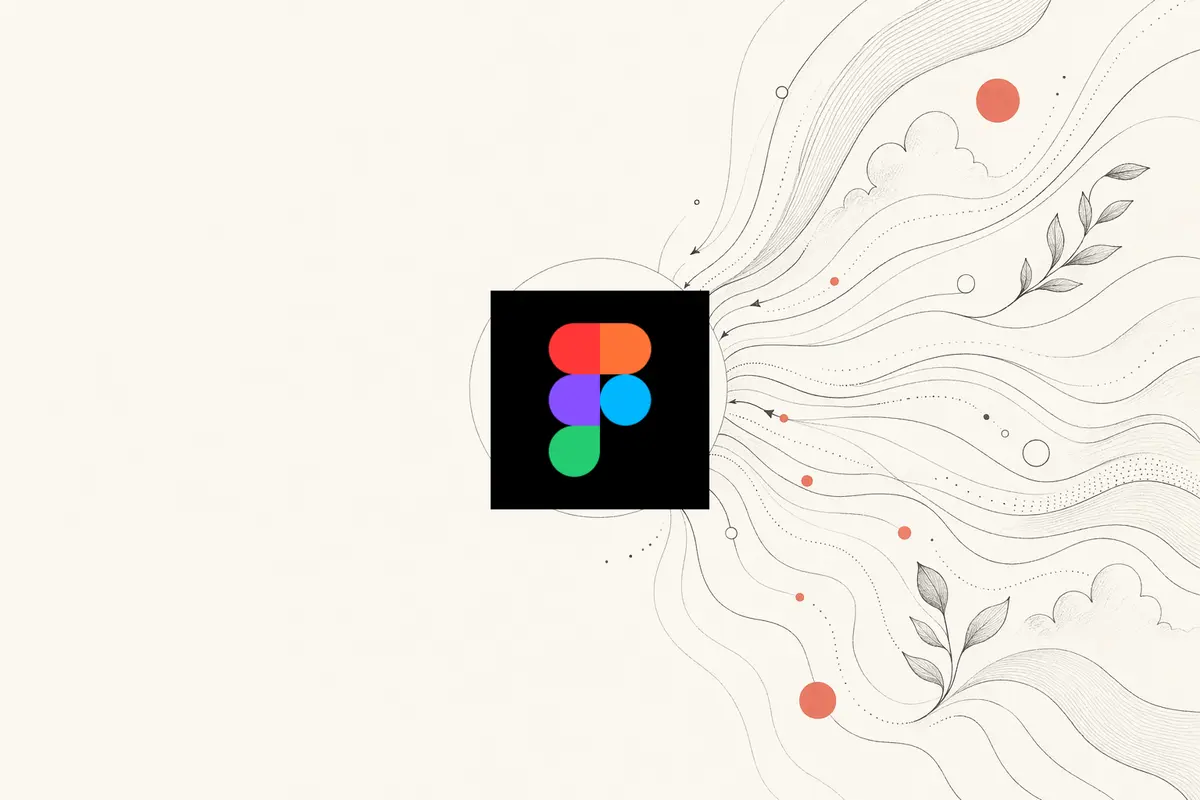 OpenDesign vs. Figma Make — ilustración editorial en papel cálido de un prompt convergiendo en un hub de diseño que te pertenece